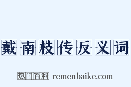 戴南枝传反义词是什么意思的图片